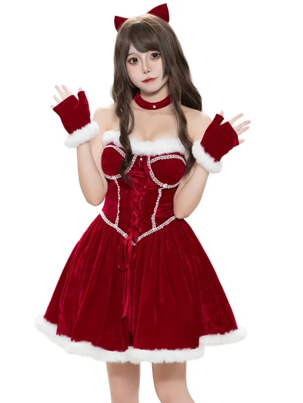 christmas-costume-cute-velet-dress-suit-2 cute christmas costumes