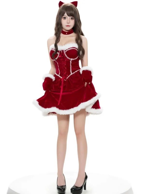 christmas-costume-cute-velet-dress-suit-4 cute christmas costumes