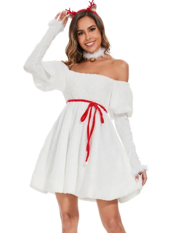 christmas-costume-cute-white-plush-dress-2 cute christmas costumes
