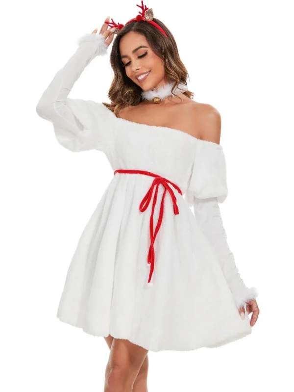 christmas-costume-cute-white-plush-dress-4 cute christmas costumes