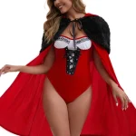 christmas-costumes-bodysuit-with-cloak-2 Christmas Costumes Bodysuit With Cloak M034