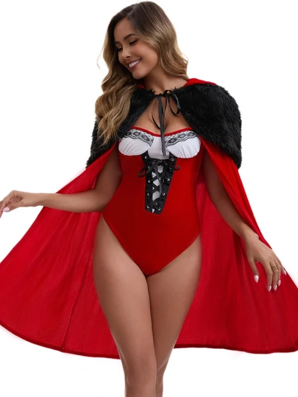 christmas-costumes-bodysuit-with-cloak-2 Christmas Costumes Bodysuit With Cloak M034