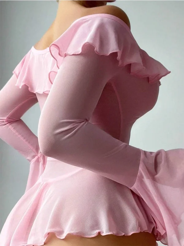 cute-lingerie-off-shoulder-mesh-dress-4 best lingerie website