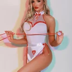 nurse-cosplay-off-shoulder-dress-3 role paly lingerie