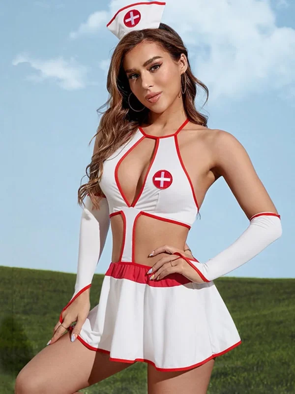 nurse-cosplay-white-hollow-dress-1 sexy nurse cosplay