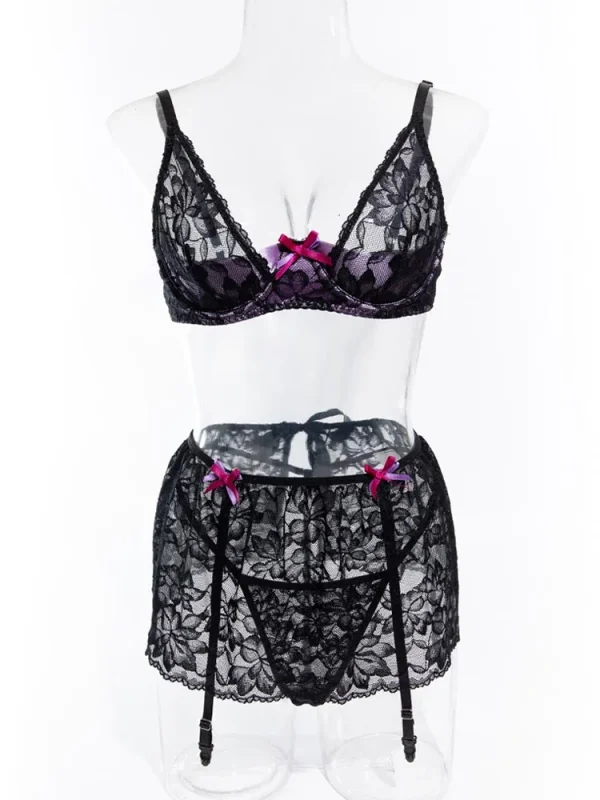 teddy-lingerie-black-lace-apron-set-5 lingerie teddy