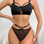 teddy-lingerie-black-mesh-3-piece-set-2 lingerie teddy