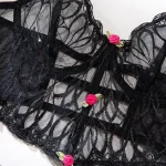teddy-lingerie-black-mesh-corset-set-6 lingerie teddy