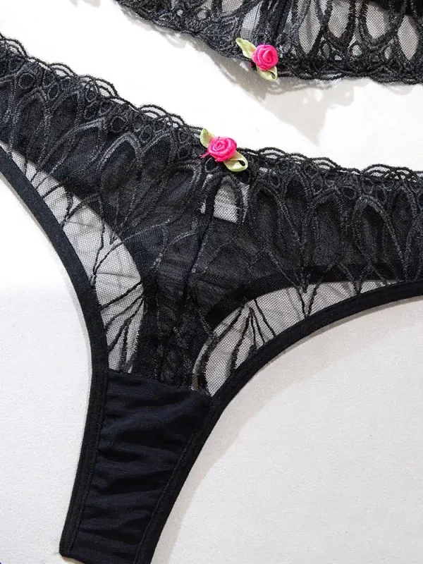 teddy-lingerie-black-mesh-corset-set-7 lingerie teddy