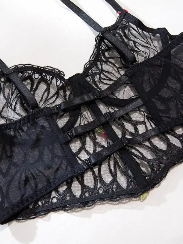 teddy-lingerie-black-mesh-corset-set-8 lingerie teddy