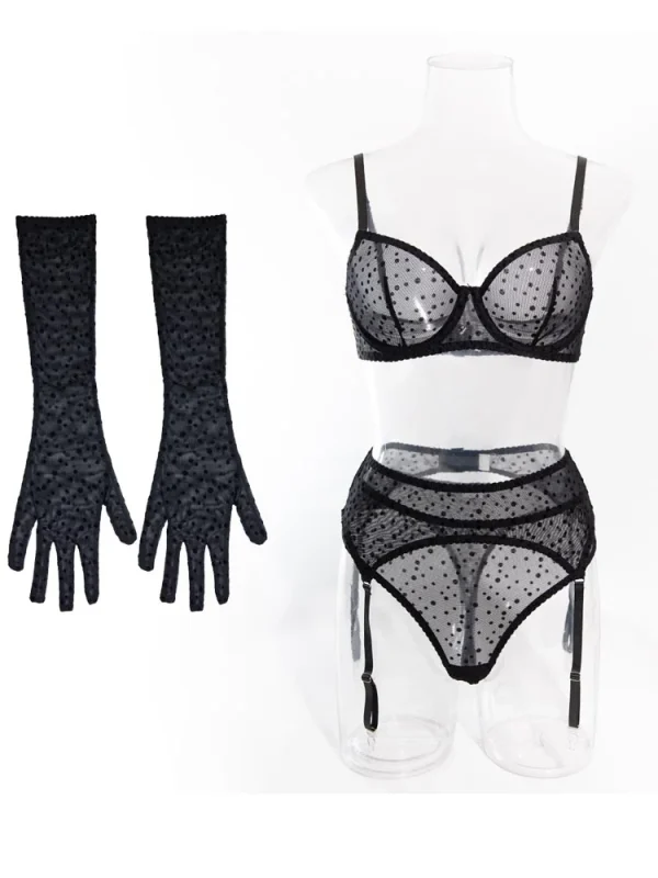 teddy-lingerie-black-mesh-polka-dots-6 sexy teddy lingerie