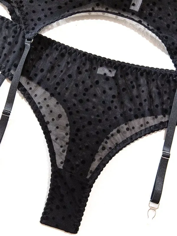 teddy-lingerie-black-mesh-polka-dots-8 sexy teddy lingerie