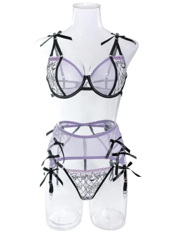 teddy-lingerie-bownots-purple-mesh-set-6 lingerie teddy