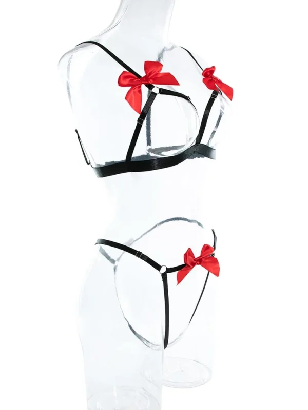 teddy-lingerie-bownots-straps-set-6 lingerie teddy