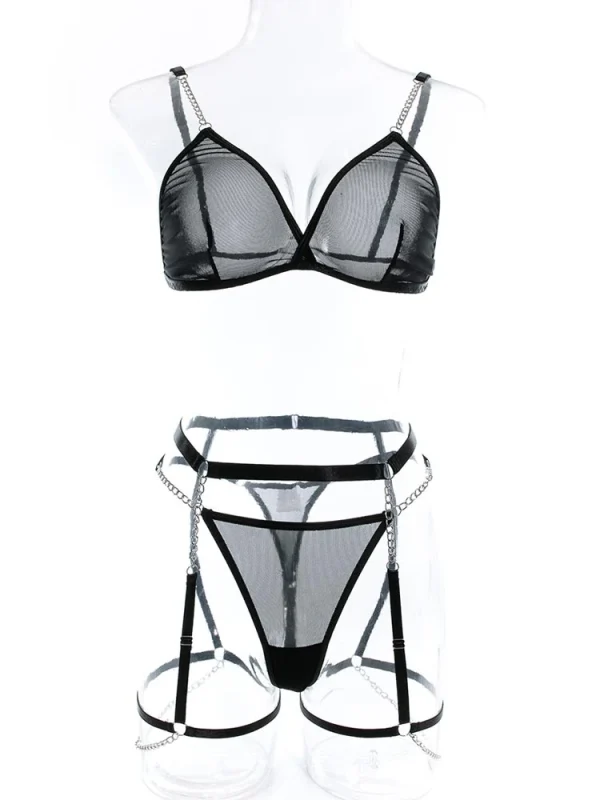 teddy-lingerie-chain-black-mesh-set-6 lingerie teddy