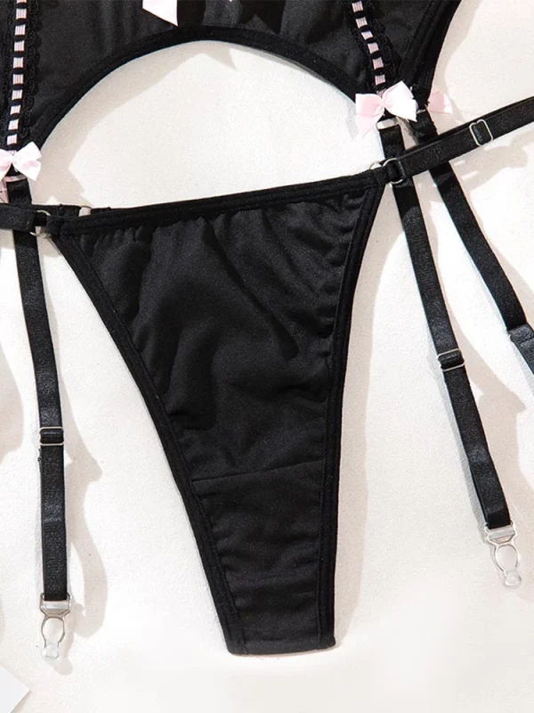 teddy-lingerie-cute-bownot-black-set-8 lingerie teddy