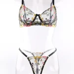 teddy-lingerie-cute-floral-underwear-set-5 lingerie teddy