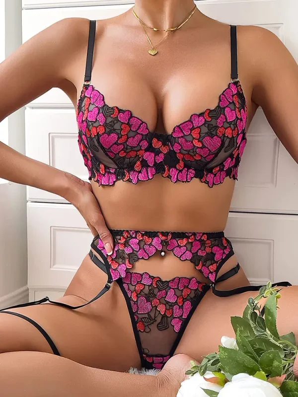 teddy-lingerie-cute-heart-4-piece-set-5 lingerie teddy