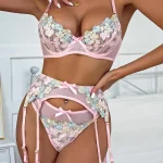 teddy-lingerie-embroidered-flowers-pink-set-1 lingerie teddy