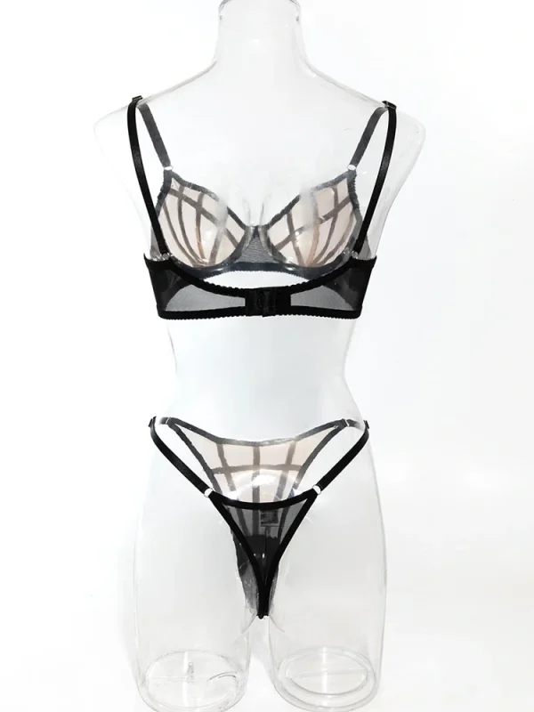 teddy-lingerie-grid-mesh-underwear-set-10 lingerie teddy