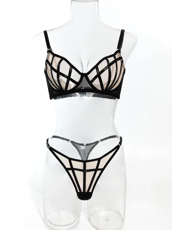 teddy-lingerie-grid-mesh-underwear-set-9 lingerie teddy