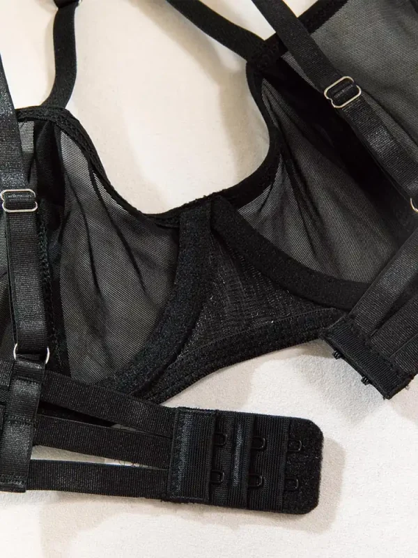 teddy-lingerie-halter-cross-mesh-set-4 lingerie teddy