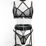 teddy-lingerie-halter-cross-mesh-set-6 lingerie teddy