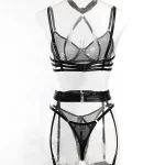 teddy-lingerie-halter-cross-mesh-set-7 Teddy Lingerie Halter Cross Mesh Set F026