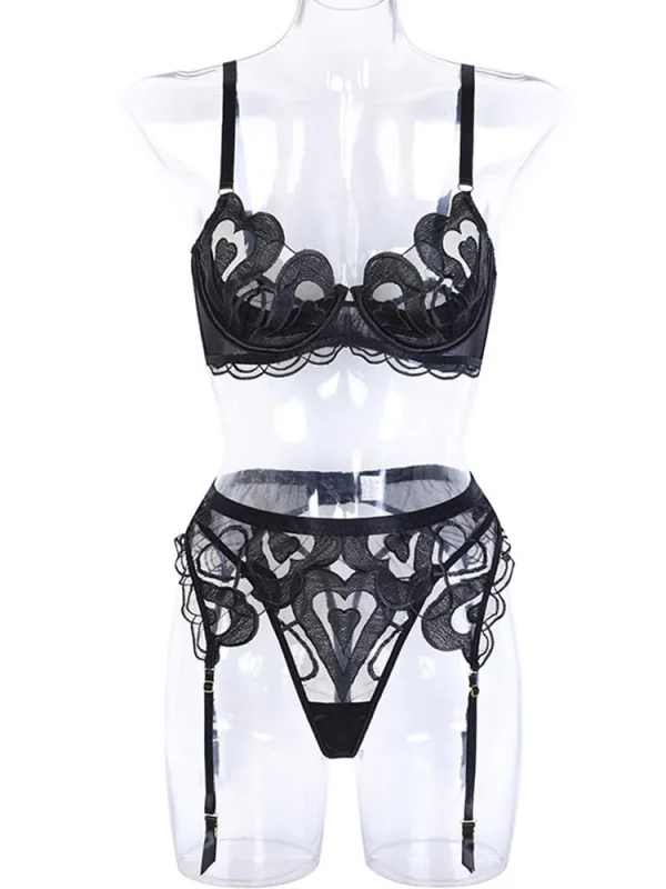 teddy-lingerie-heart-embroidered-mesh-set-4 lingerie teddy