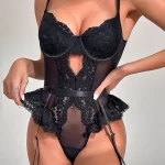 teddy-lingerie-lace-mesh-one-piece-5 lingerie teddy