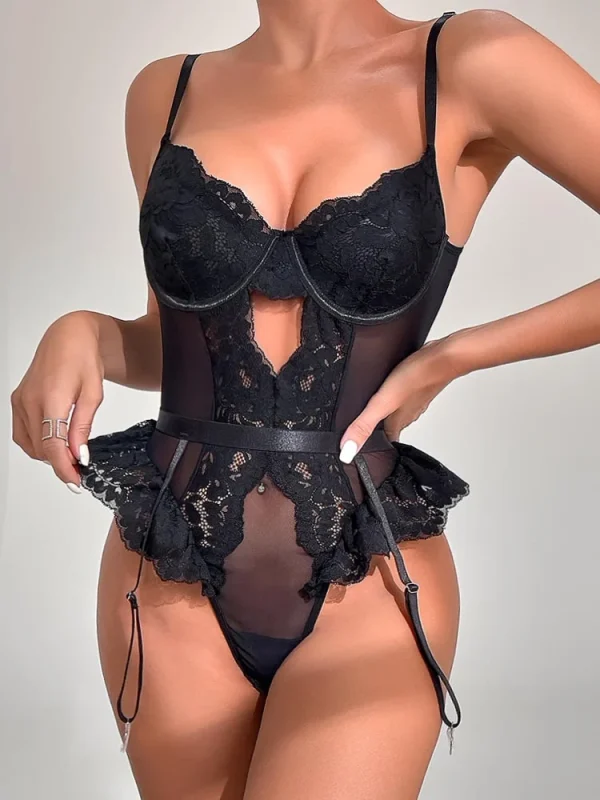 teddy-lingerie-lace-mesh-one-piece-5 lingerie teddy