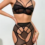 teddy-lingerie-mesh-black-hollow-suit-3 lingerie teddy