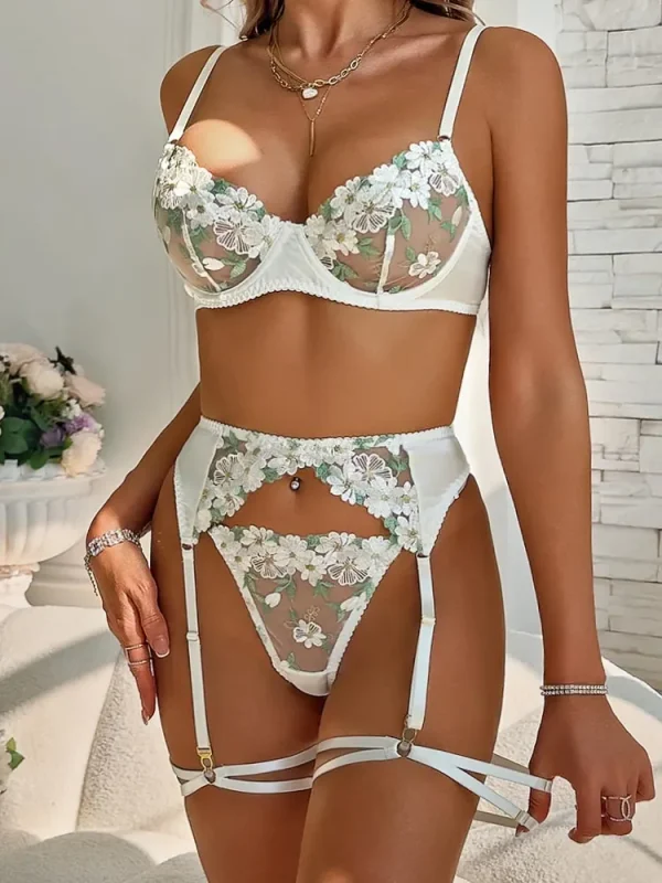 teddy-lingerie-mesh-embroidered-4-piece-set-2 lingerie teddy