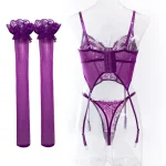 teddy-lingerie-purple-mesh-lace-set-6 sexy teddy lingerie