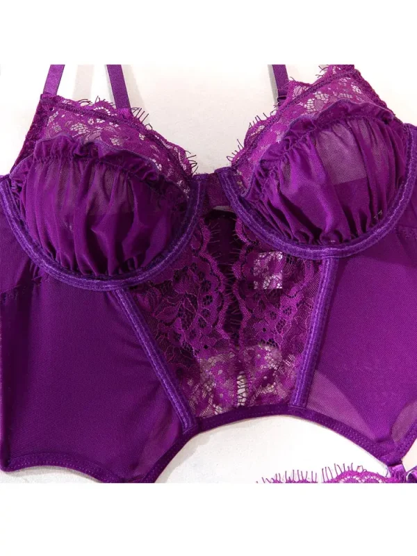 teddy-lingerie-purple-mesh-lace-set-7 sexy teddy lingerie