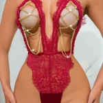 teddy-lingerie-red-hollow-chain-bodysuit-3 teddy lingeries store