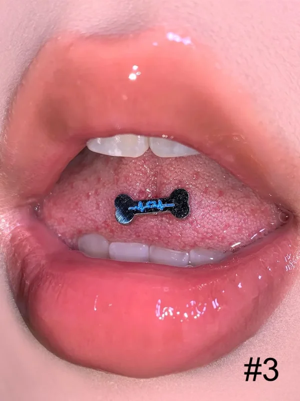 Body-Jewellery-Bone-Shape-Stone-Tongue-Stud-4 piercing jewellery