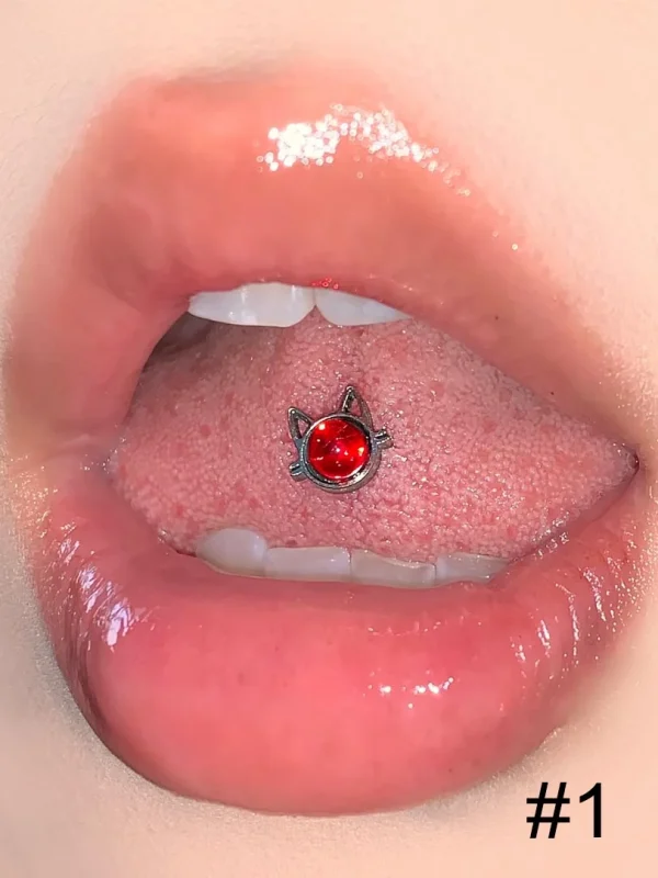 Body-Jewellery-Cat-Crystal-Tongue-Stud-3 tongue piercing studs