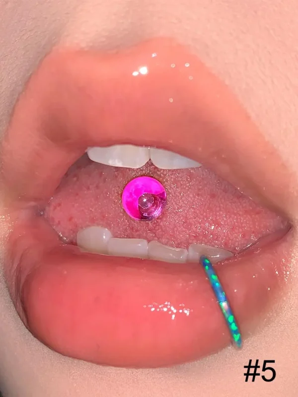 Body-Jewellery-Colorful-Acrylic-Tongue-Stud-6 tongue piercing studs