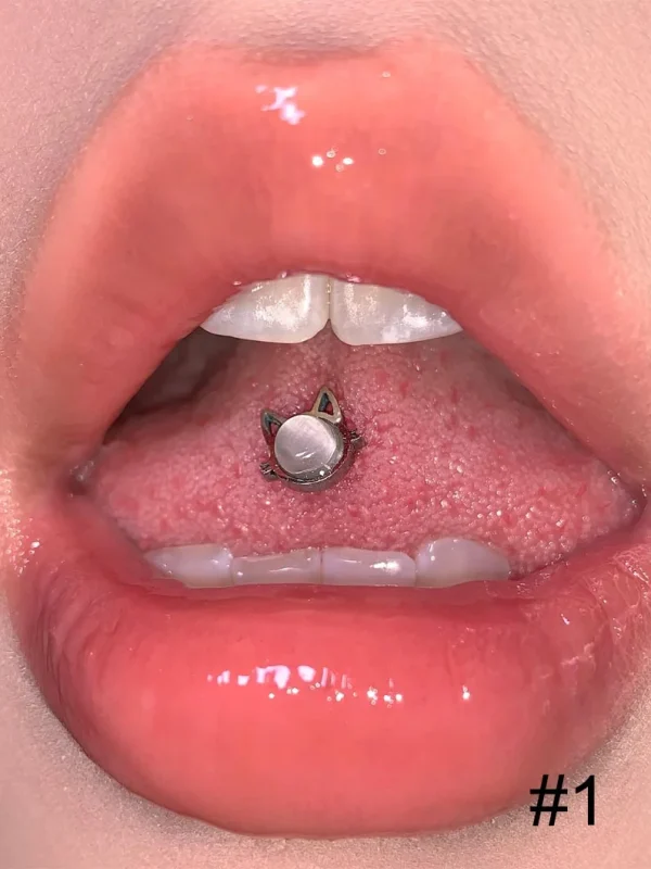 Body-Jewellery-Cute-Cat-Tongue-Stud-2 tongue piercing studs