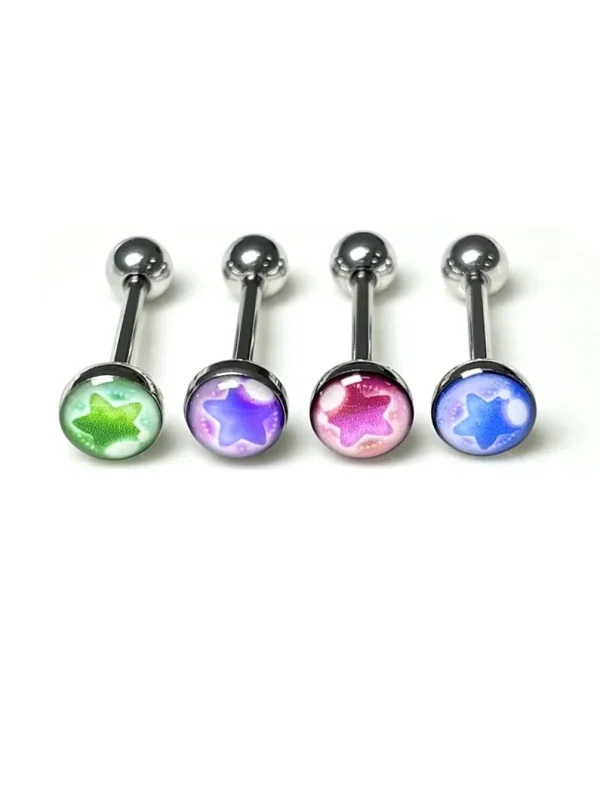 Body-Jewellery-Resin-Star-Tongue-Stud-6 tongue piercing studs