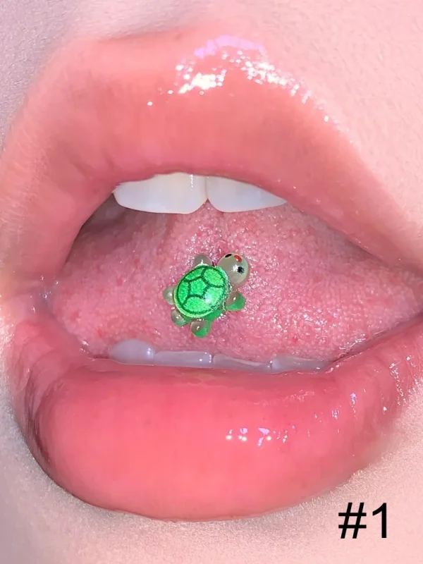 Body-Jewellery-Resin-Turtle-Tongue-Stud-3 tongue piercing studs