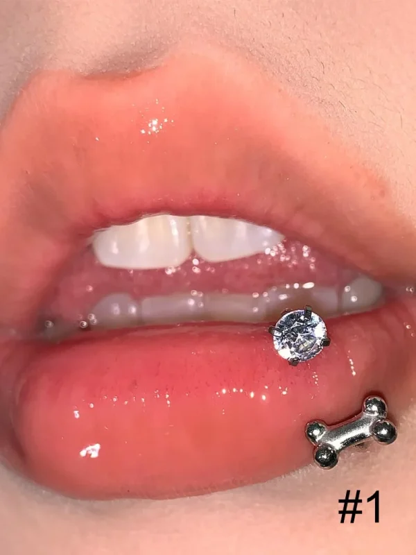 Piercing-Jewellery-Zircon-Bone-Lip-Stud-3 lip piercing rings