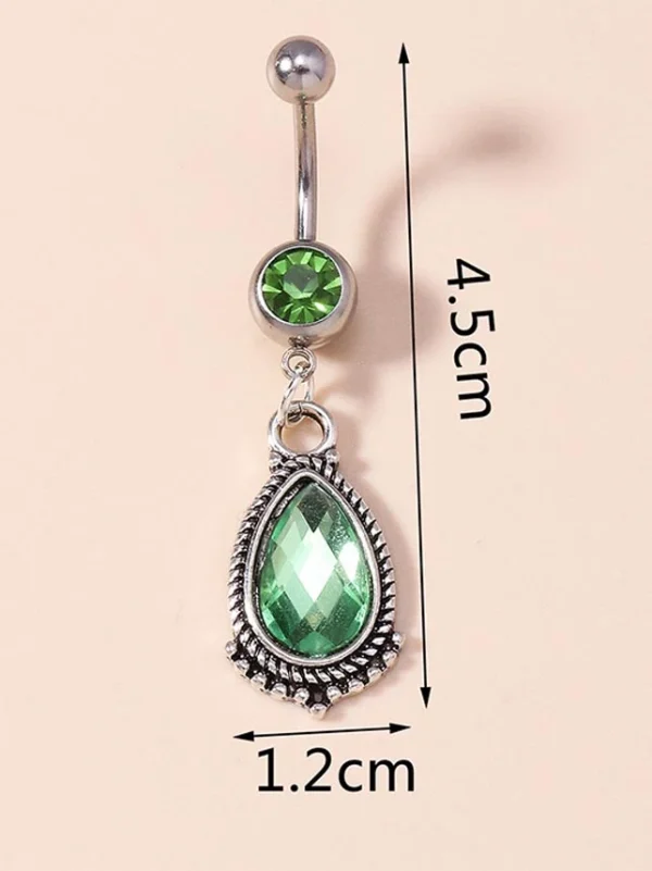 belly-button-piercing-ring-green-diamond-body-jewelry-2 belly button jewellery