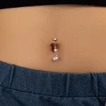 belly-button-piercing-ring-pearl-pendant-body-jewelry-1 belly button jewellery