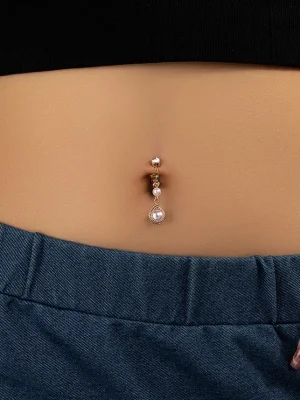belly-button-piercing-ring-pearl-pendant-body-jewelry-1 belly button jewellery