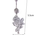 belly-button-piercing-ring-rose-body-jewelry-4 belly button jewellery