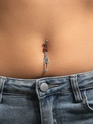 belly-button-piercing-ring-sliver-skeleton-body-jewelry-1 belly button jewellery