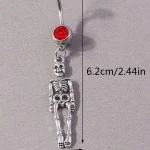 belly-button-piercing-ring-sliver-skeleton-body-jewelry-2 belly button jewellery