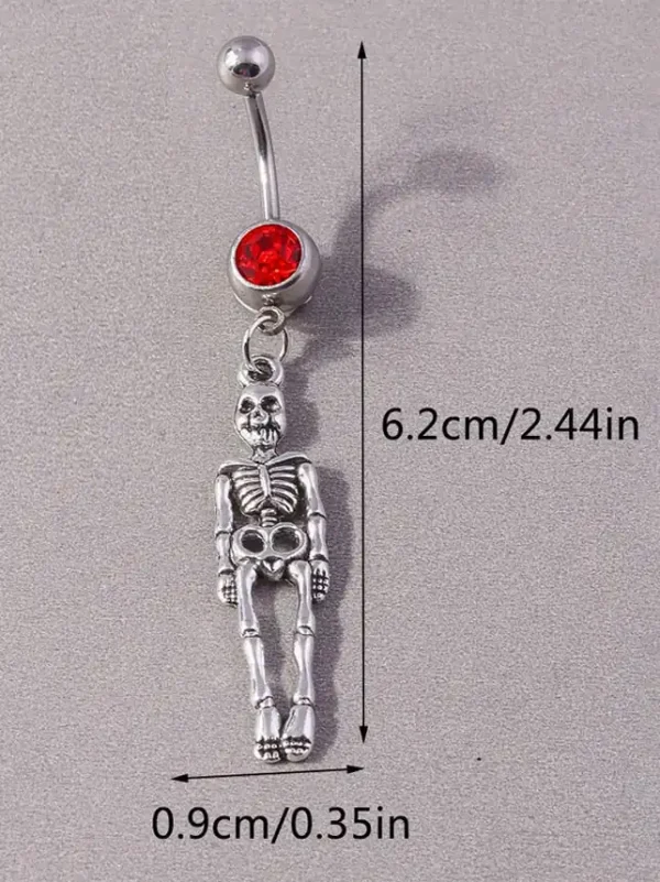 belly-button-piercing-ring-sliver-skeleton-body-jewelry-2 belly button jewellery